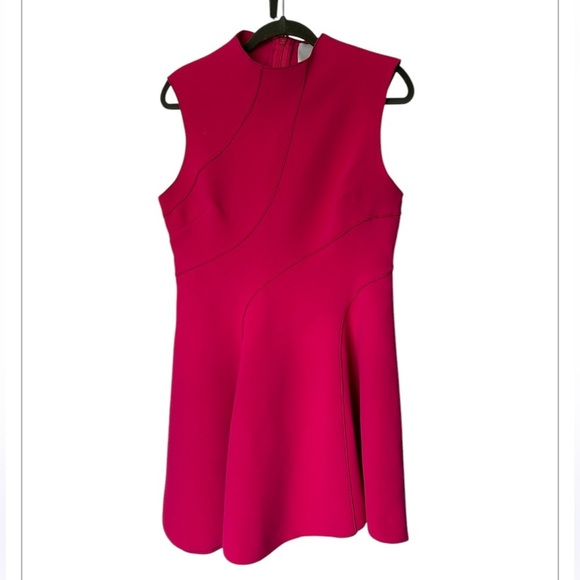 NWT Acler Rowe Mini Dress Azalea Pink Seamed Asymmetrical $370. Size 10 - Picture 6 of 12